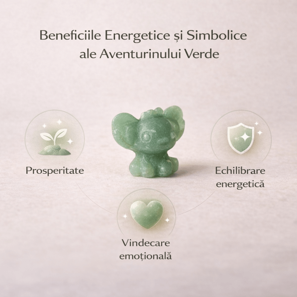 Figurina din aventurin verde, pastratoare de speranta si echilibru interior. [3]