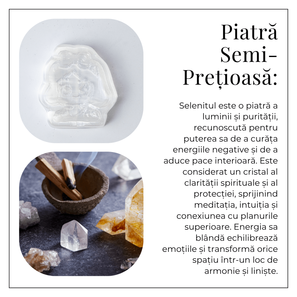 Placa Decorativa din Selenit Natural 5.5 cm – Model Alba ca Zapada – Puritate si Armonie Interioara [6]