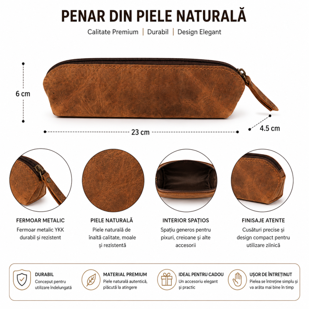 Penar din Piele Naturala Dreptunghiular – Organizare Elegantă si Durabilitate Zilnica [3]
