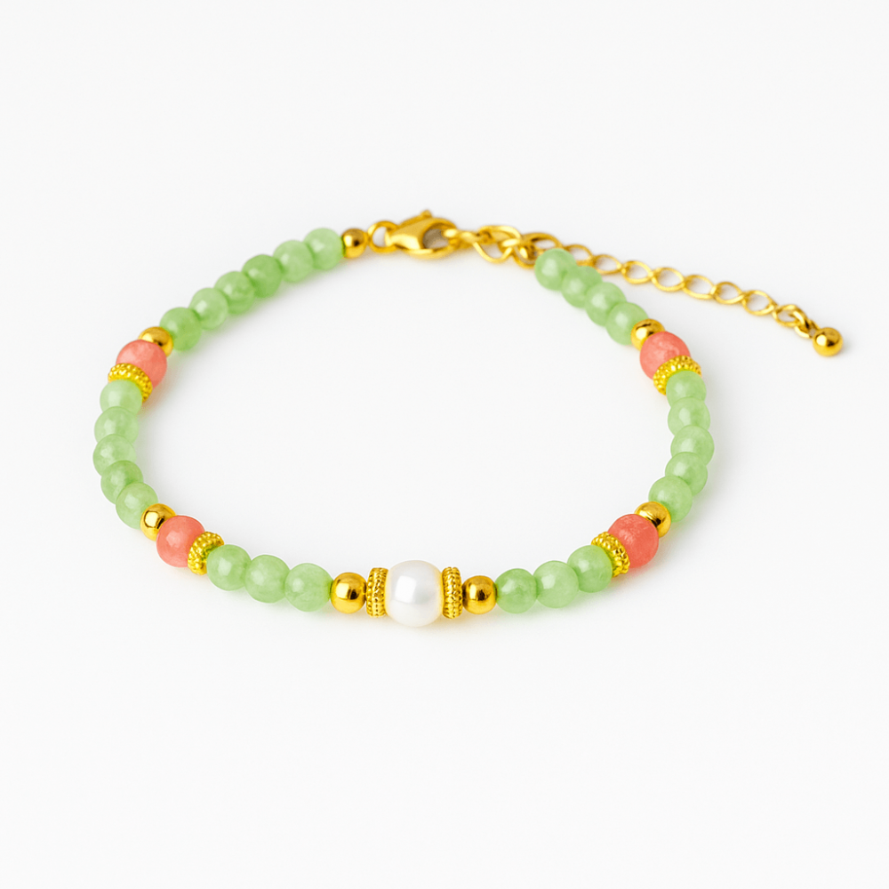 Prosperitate si Feminitate – Bratara cu Cristale de Peridot si Perla [1]