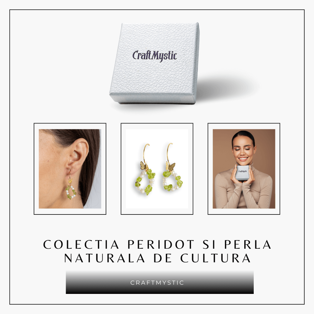 Transformare si Lumina – Cercei cu Peridot, Perle si Fluture [8]