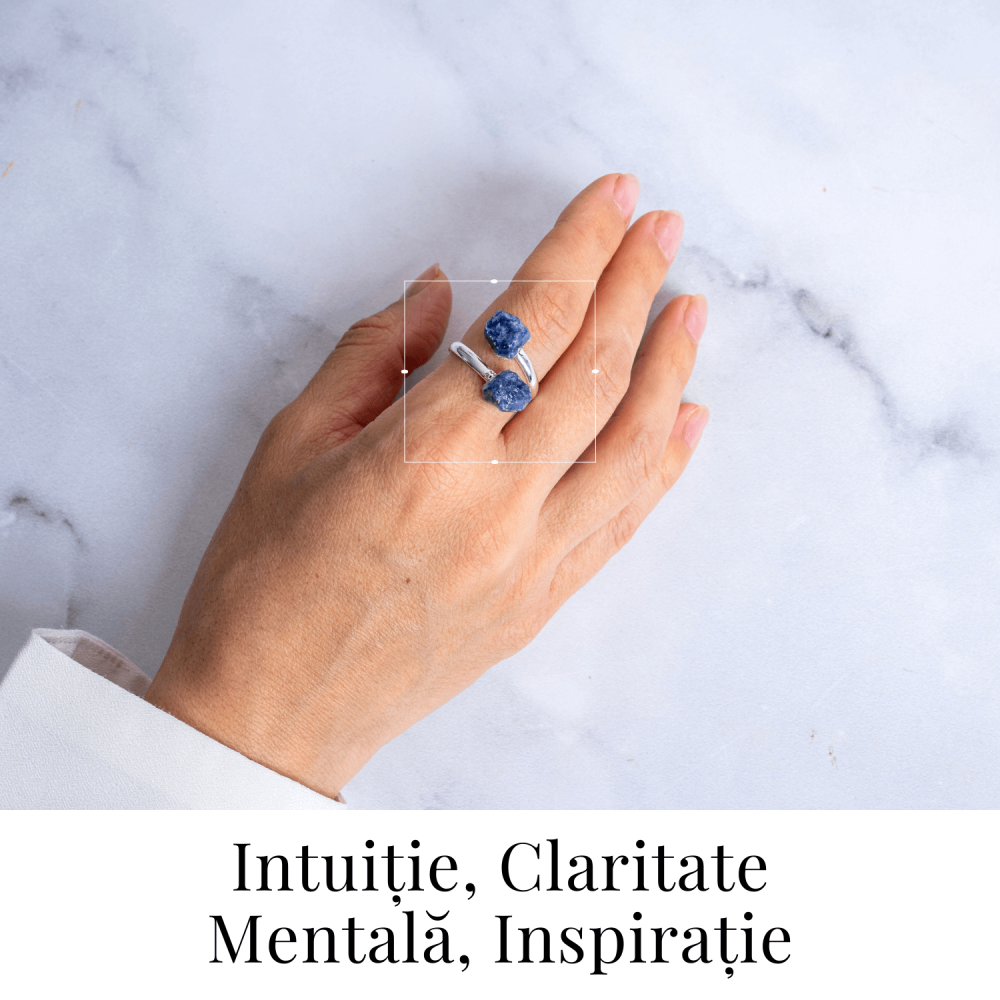 Ghidare si inspiratie – Inel cu dubla piatra sodalit in forma bruta [2]
