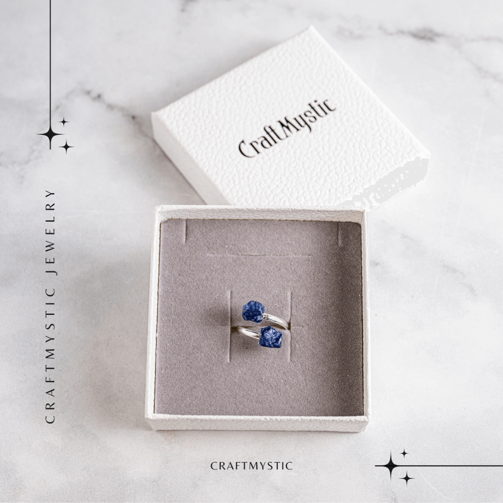 Ghidare si inspiratie – Inel cu dubla piatra sodalit in forma bruta [7]