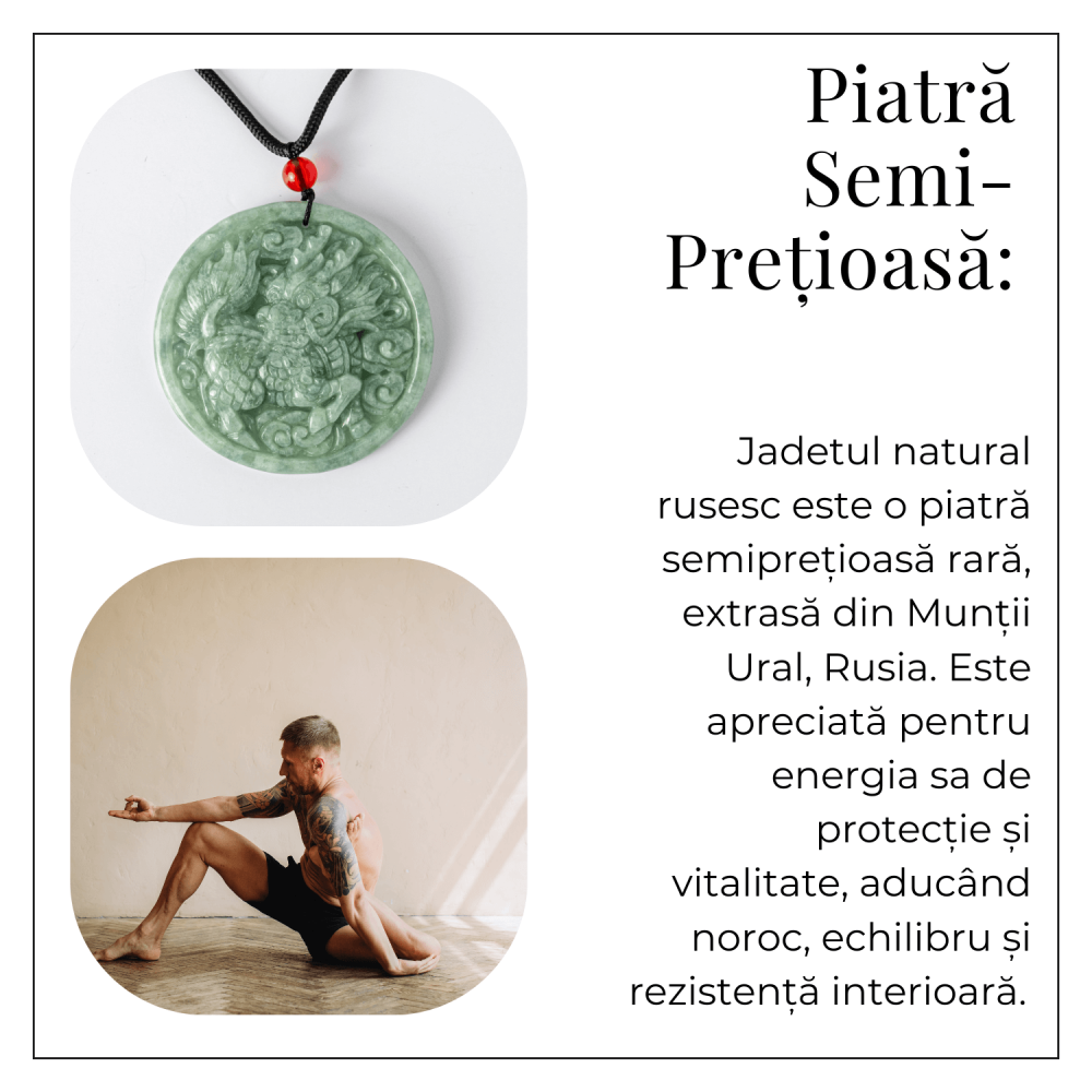Colier din jadit rusesc natural cu dragon protectiv – talisman de forta si echilibru [6]