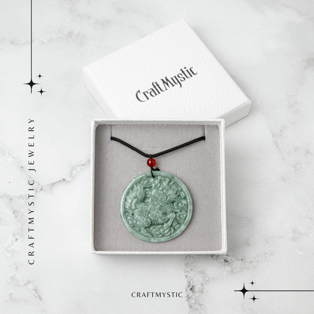 Colier din jadit rusesc natural cu dragon protectiv – talisman de forta si echilibru [7]