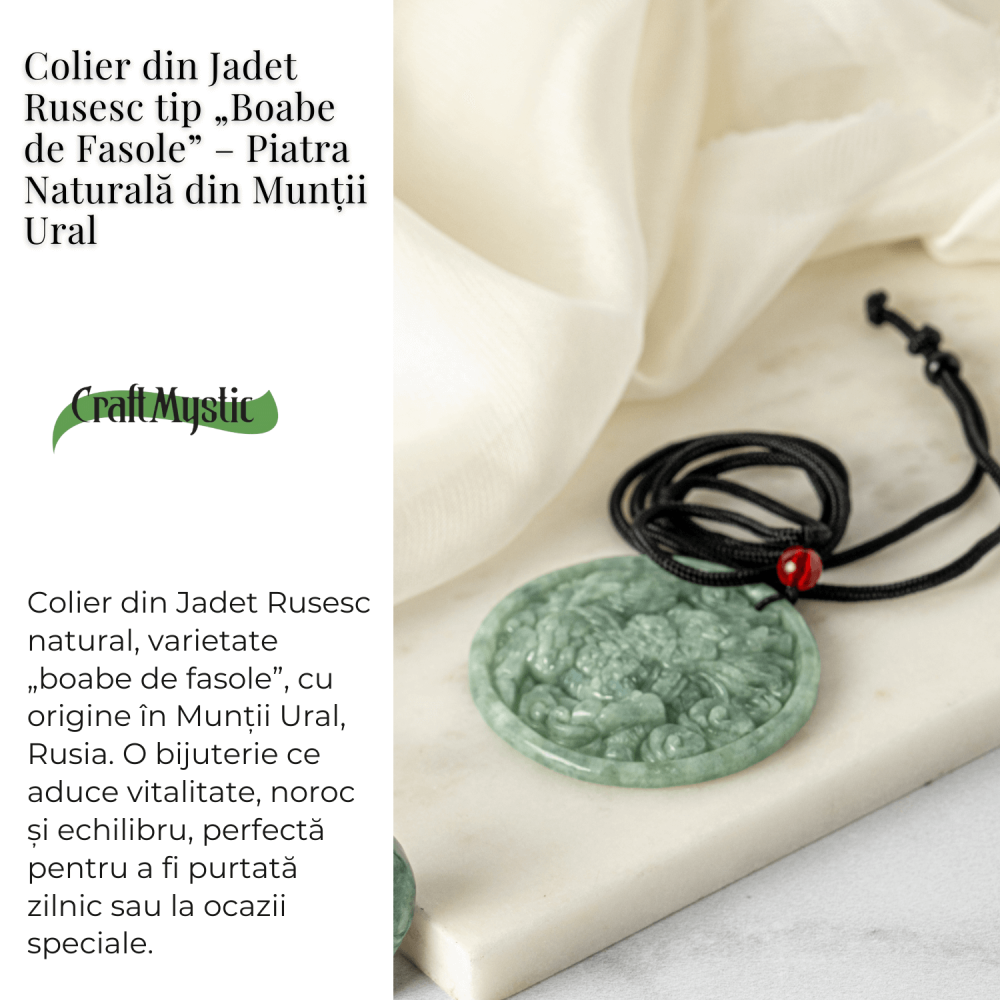 Colier din jadit rusesc natural cu dragon protectiv – talisman de forta si echilibru [3]