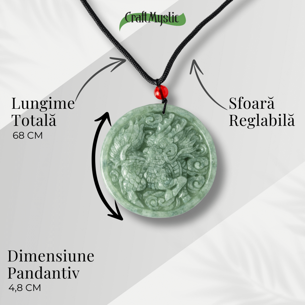 Colier din jadit rusesc natural cu dragon protectiv – talisman de forta si echilibru [4]