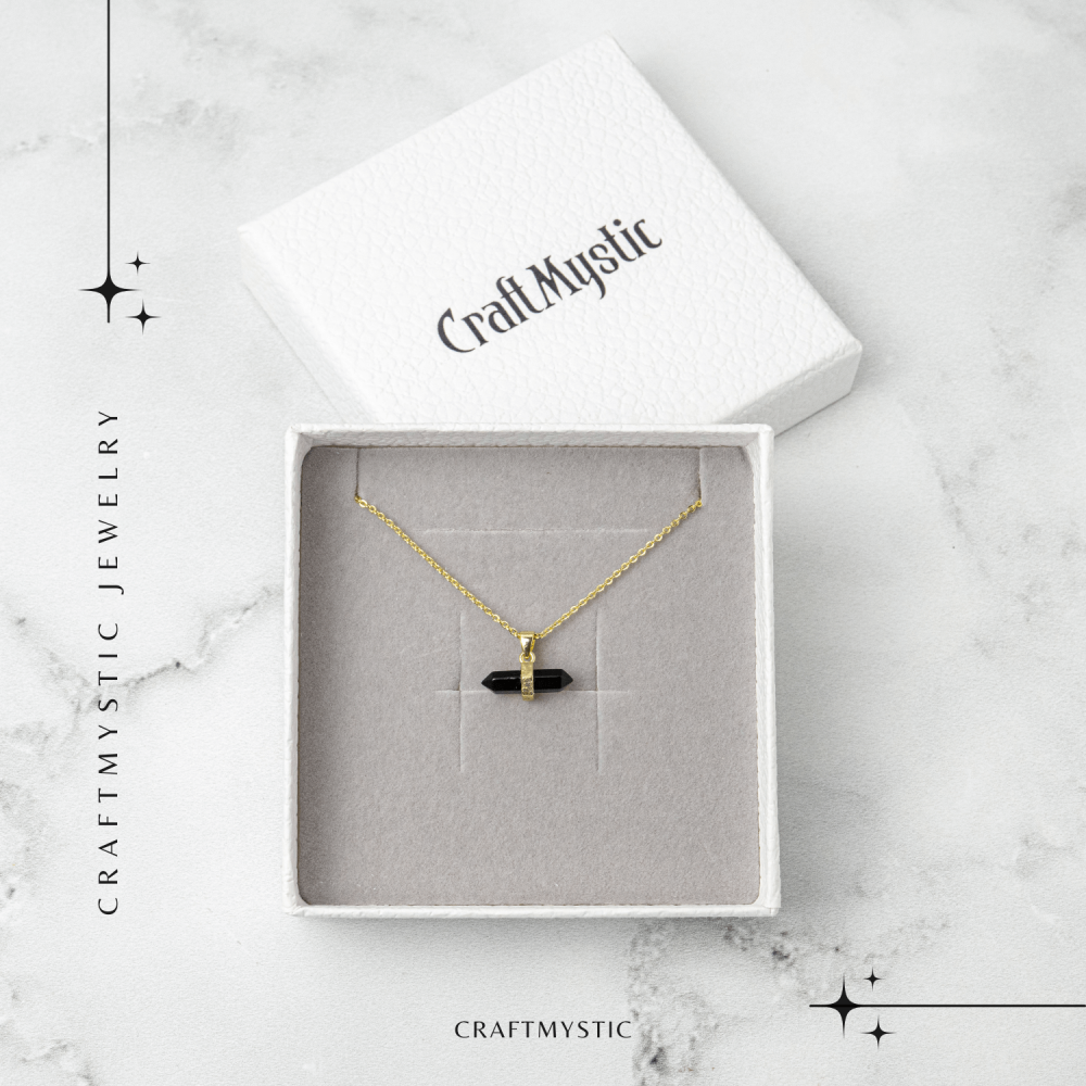 Protectie si Echilibru – Colier din Obsidian Natural pe Lant de Cupru [7]