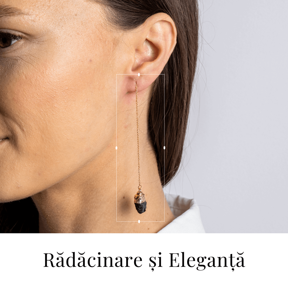 Radacinare si Eleganta – Cercei cu Turmalina si Lant Subtire [2]