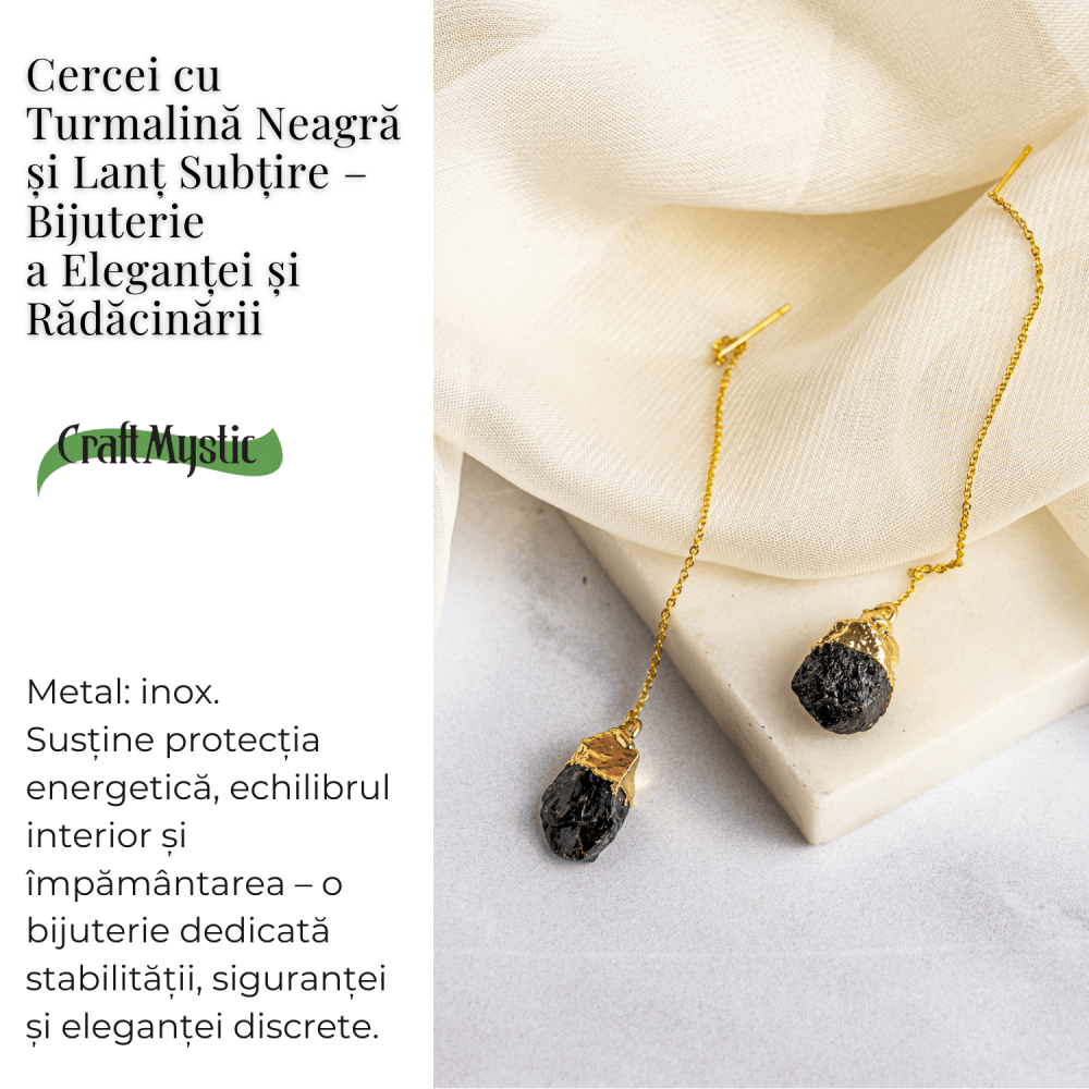 Radacinare si Eleganta – Cercei cu Turmalina si Lant Subtire [3]