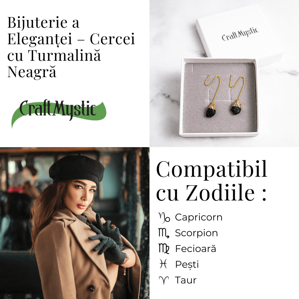 Radacinare si Eleganta – Cercei cu Turmalina si Lant Subtire [5]