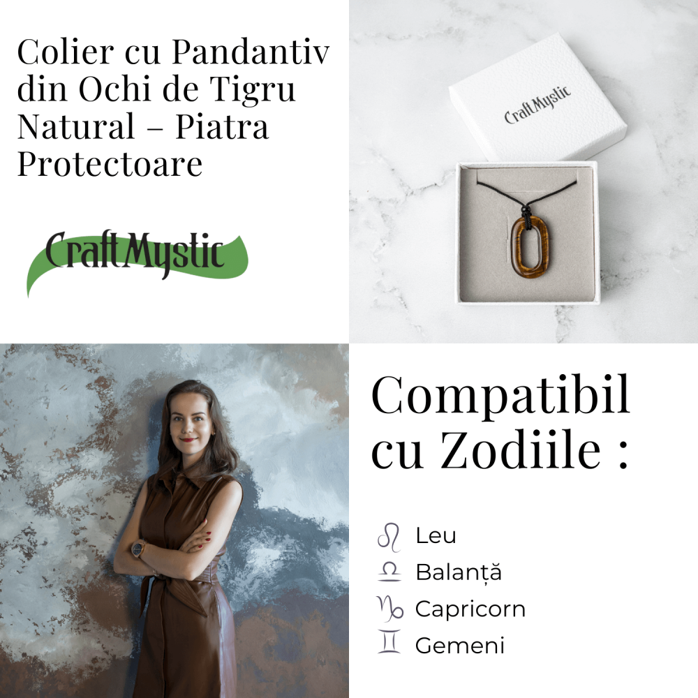Colier cu Pandantiv Oval din Ochi de Tigru Natural – Putere si Protectie [5]