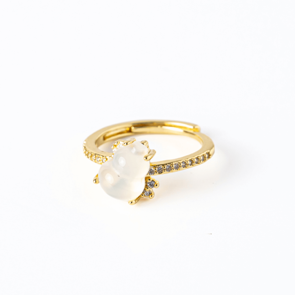 Inel Tartaruta cu Calcedonie Alba Naturala si Cupru – Simbol al Puritatii si Linistii Interioare [9]