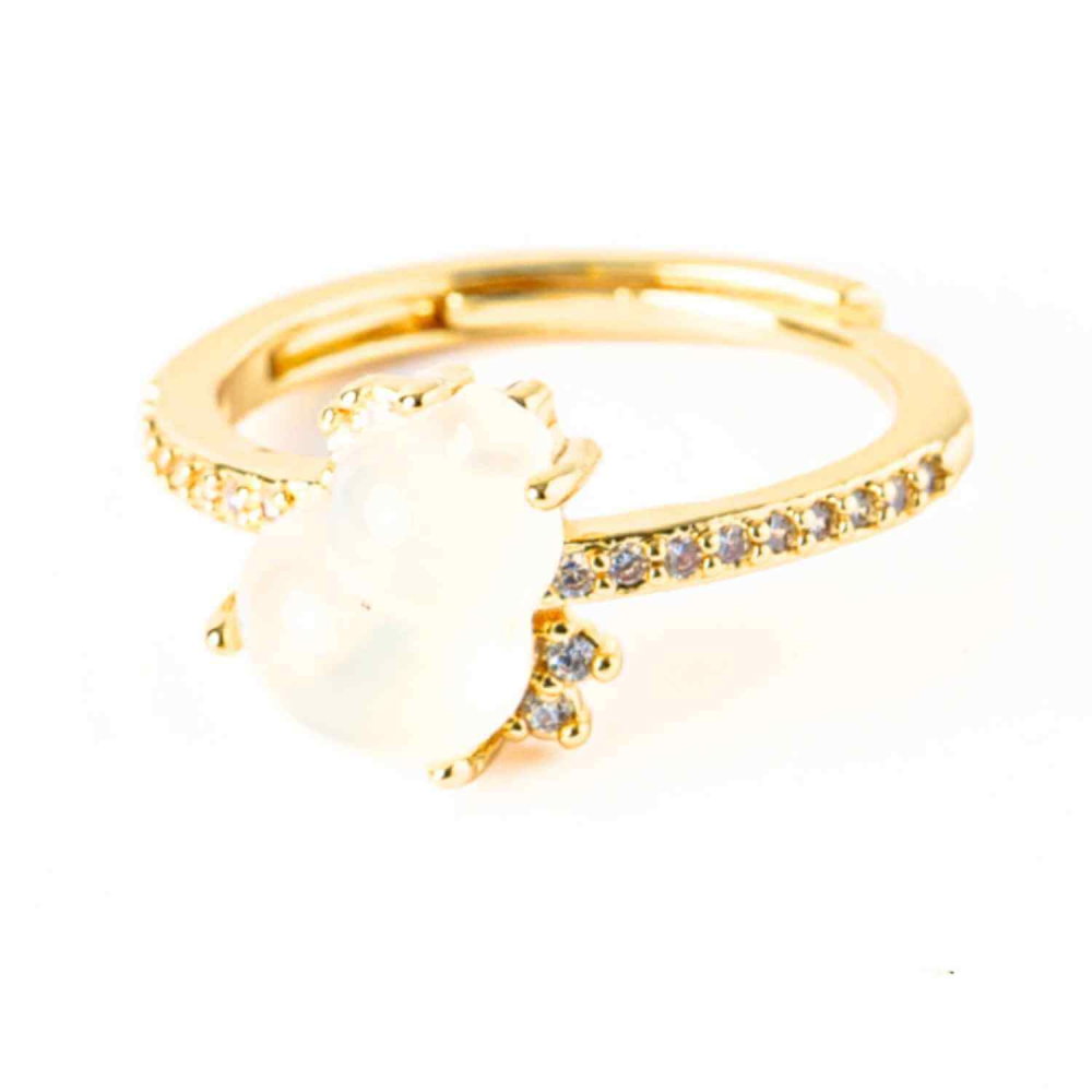 Inel Tartaruta cu Calcedonie Alba Naturala si Cupru – Simbol al Puritatii si Linistii Interioare [1]