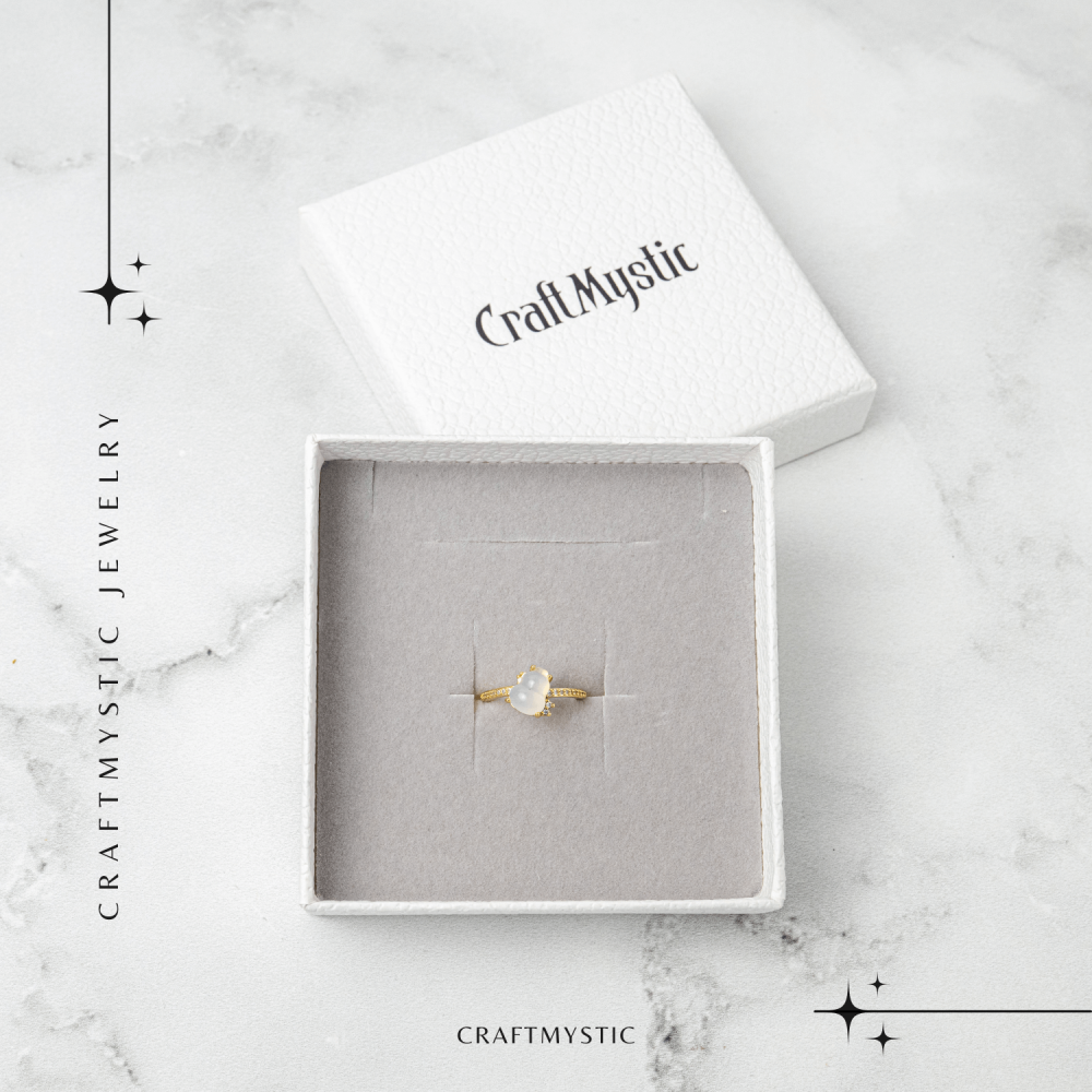 Inel Tartaruta cu Calcedonie Alba Naturala si Cupru – Simbol al Puritatii si Linistii Interioare [7]