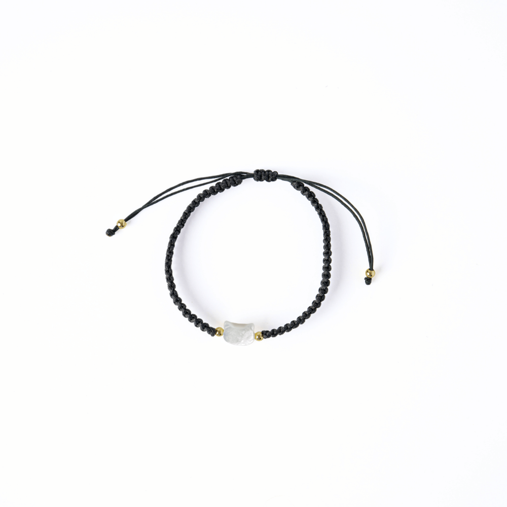 Energie Pozitiva si Puritate – Bratara cu Charm Pisica din Scoica Naturala Alba [9]