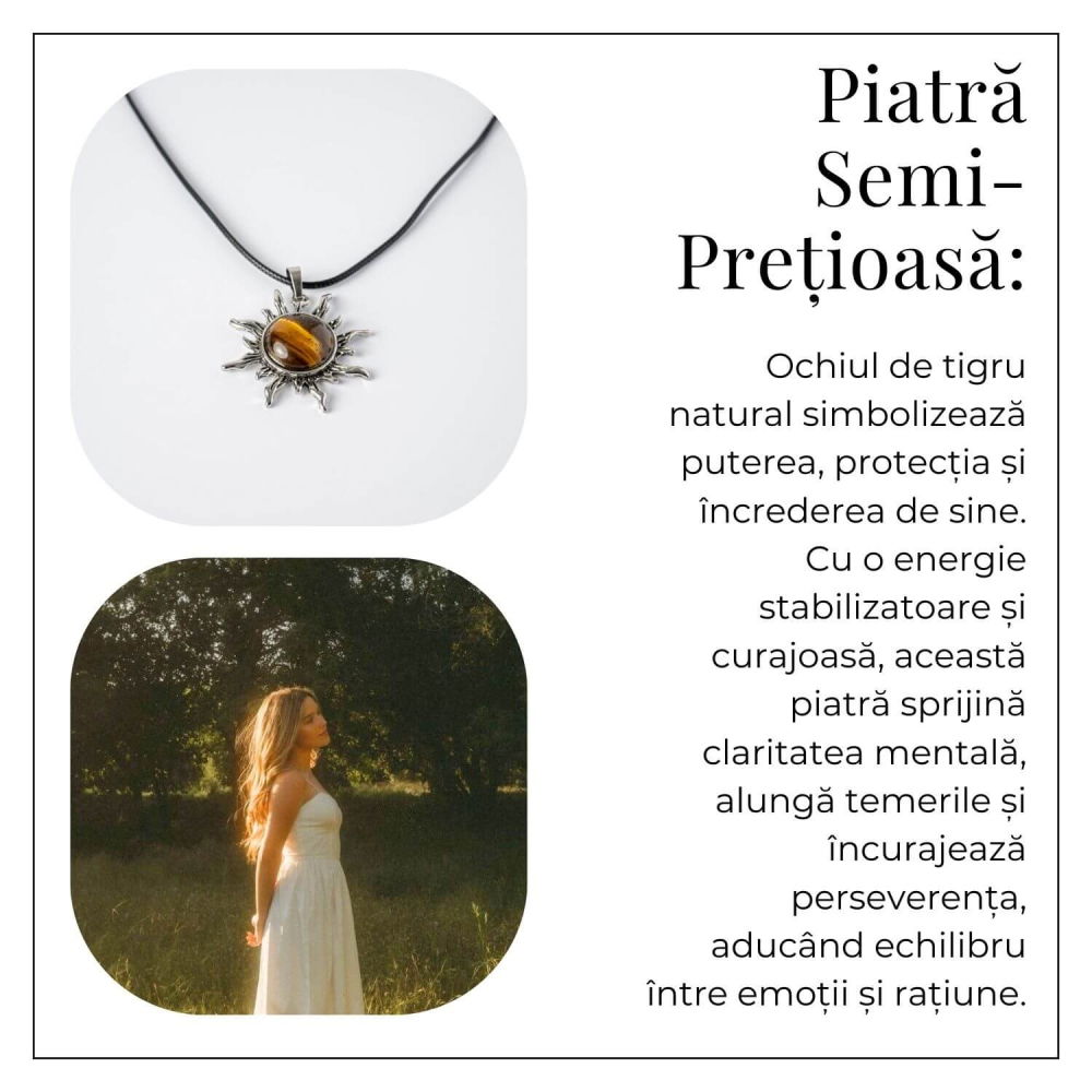 Putere si Vitalitate – Colier Soare cu Ochi de Tigru Natural [6]