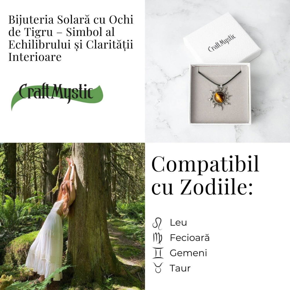 Putere si Vitalitate – Colier Soare cu Ochi de Tigru Natural [5]
