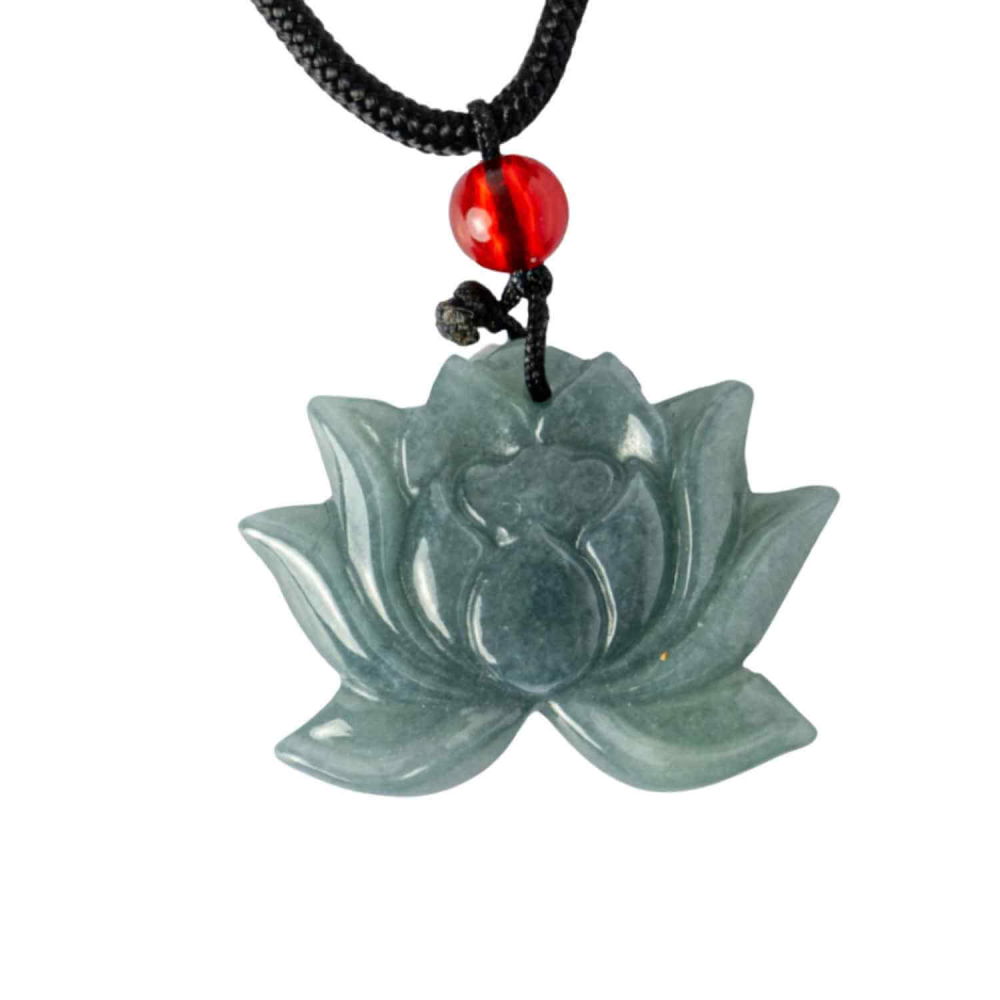 Puritate si Liniste – Colier Lotus din Jad Albastru de Guatemala [1]
