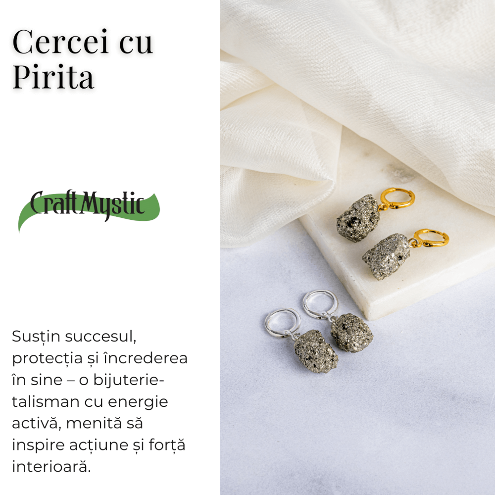 Talisman pentru succes si scut energetic – Cercei argintii cu Pirita [6]