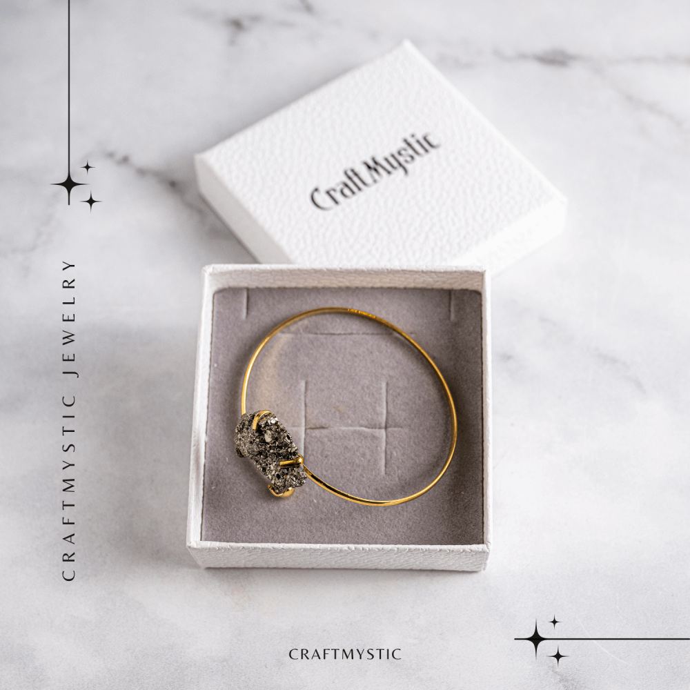 Magnet pentru bani si energie – Bratara aurie cu piatra de pirita [7]