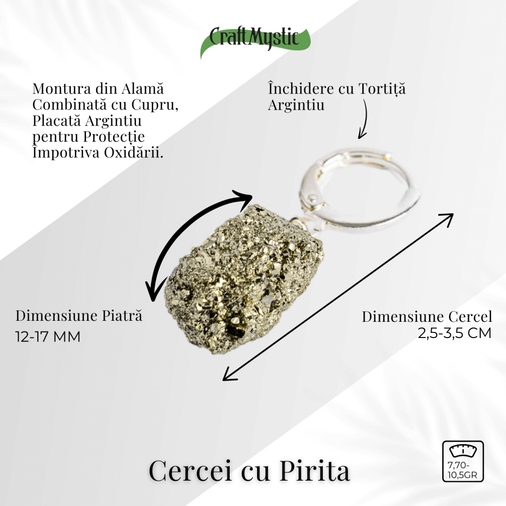Talisman pentru succes si scut energetic – Cercei argintii cu Pirita [3]