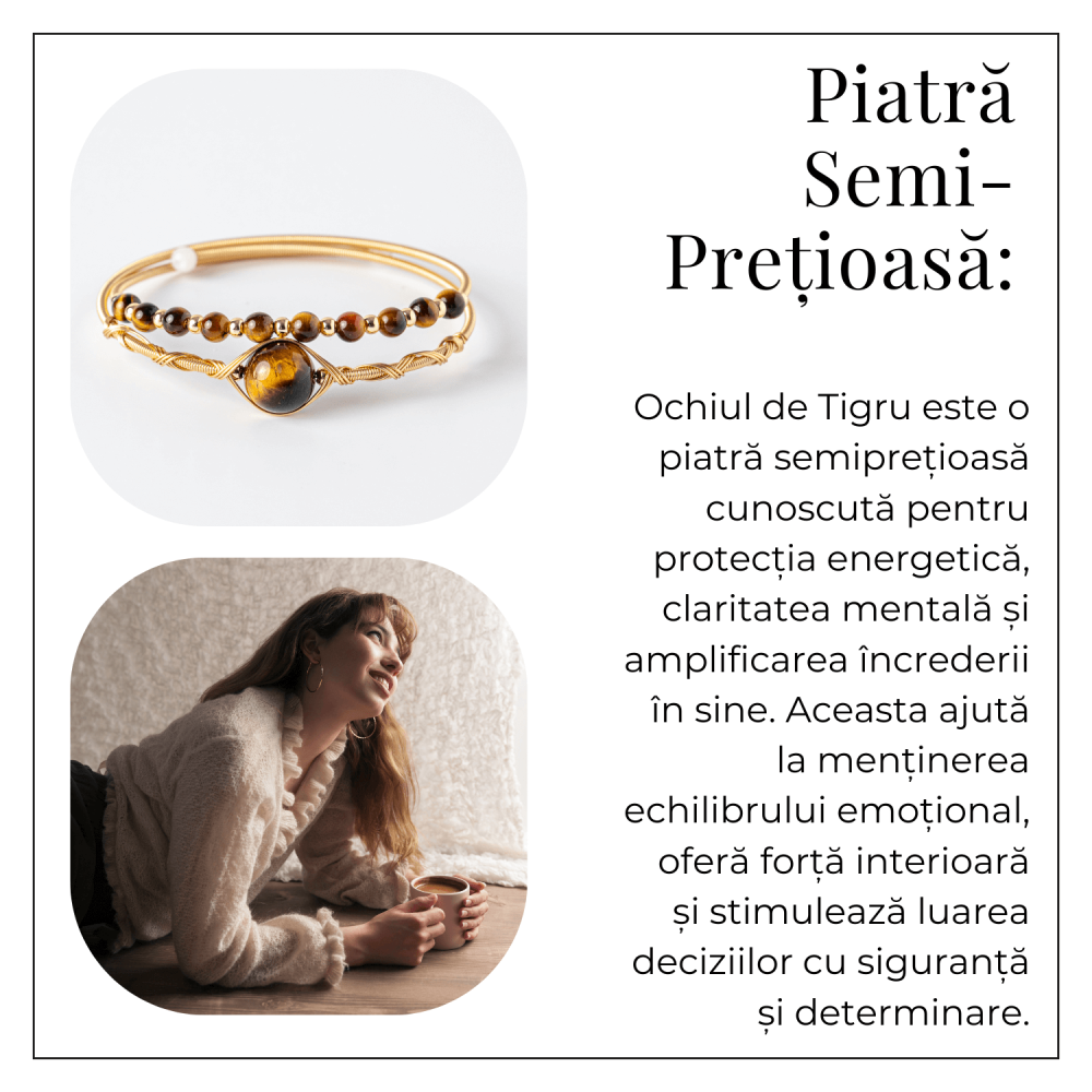 Protectie si Claritate Mentala - Bratara din Ochi de Tigru Natural [6]