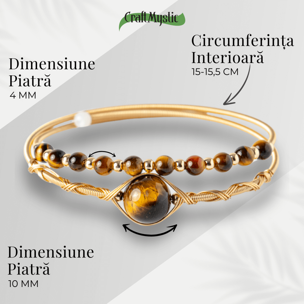 Protectie si Claritate Mentala - Bratara din Ochi de Tigru Natural [4]
