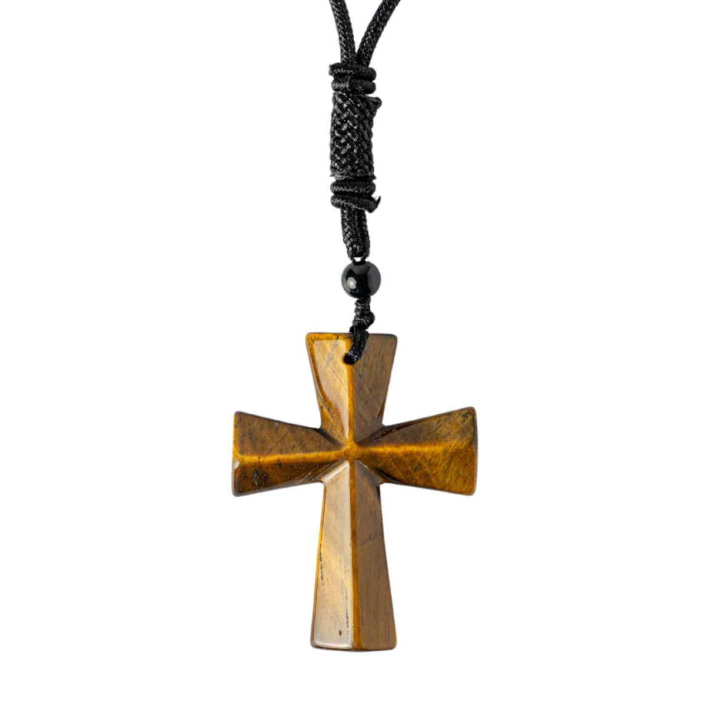 Putere si Protectie – Colier Cruce din Ochi de Tigru Natural [1]