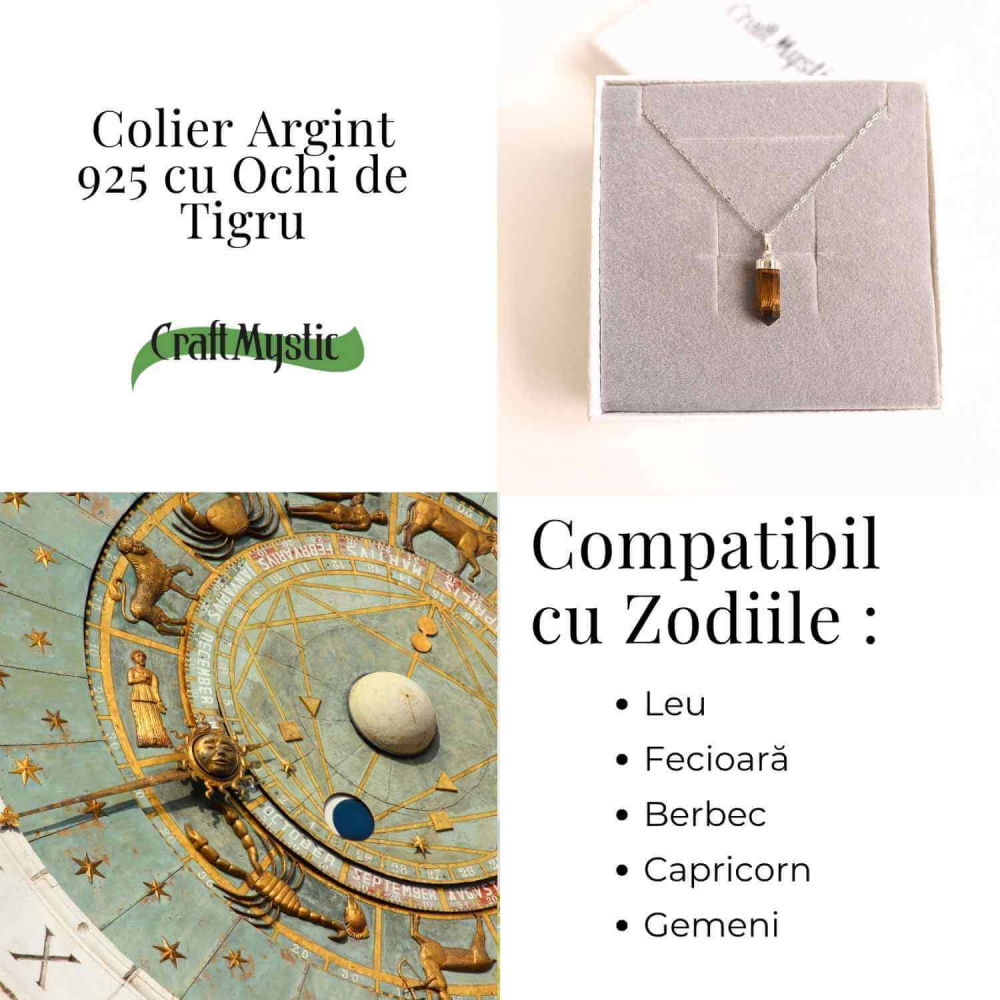 Putere si Protectie Zilnica – Colier Turnulet din Argint 925 cu Ochi de Tigru [4]