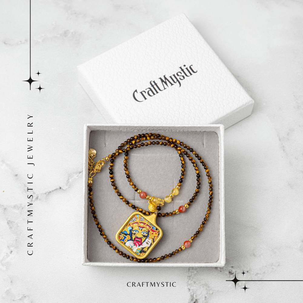 Putere si Protectie – Colier Zaki Ram Tangka cu Ochi de Tigru Natural [7]