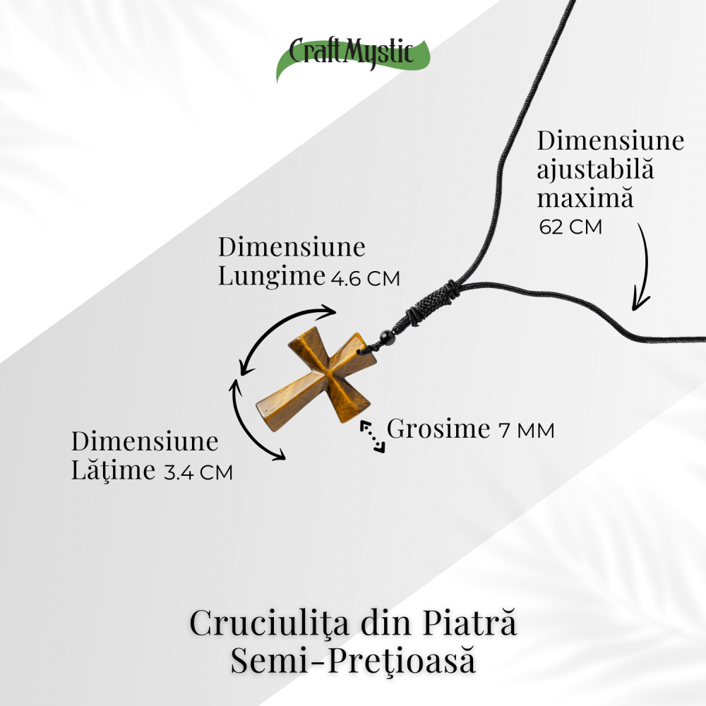 Putere si Protectie – Colier Cruce din Ochi de Tigru Natural [4]