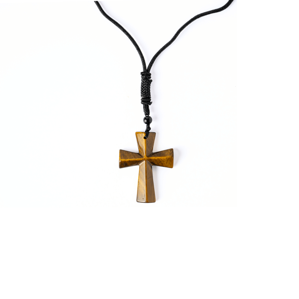 Putere si Protectie – Colier Cruce din Ochi de Tigru Natural [9]