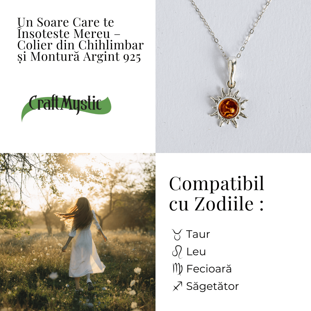 Un soare care te insoteste mereu – Colier cu chihlimbar si montura argint 925 [5]