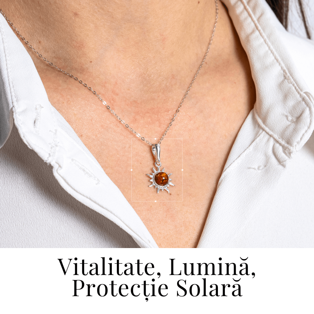 Un soare care te insoteste mereu – Colier cu chihlimbar si montura argint 925 [2]