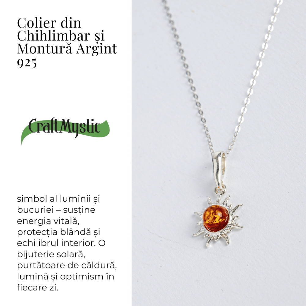 Un soare care te insoteste mereu – Colier cu chihlimbar si montura argint 925 [4]