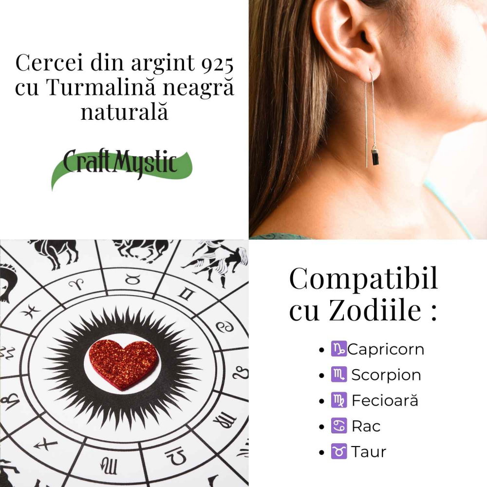 Cercei lungi din argint 925 cu turmalina neagra – Eleganta protectoare [4]