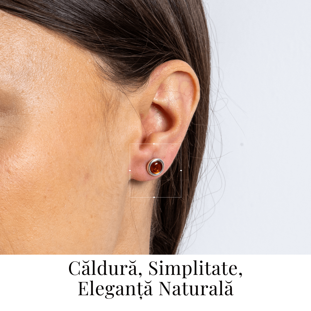 Cercei Clasici cu Chihlimbar Autentic si Montura Fina din Argint 925 [2]