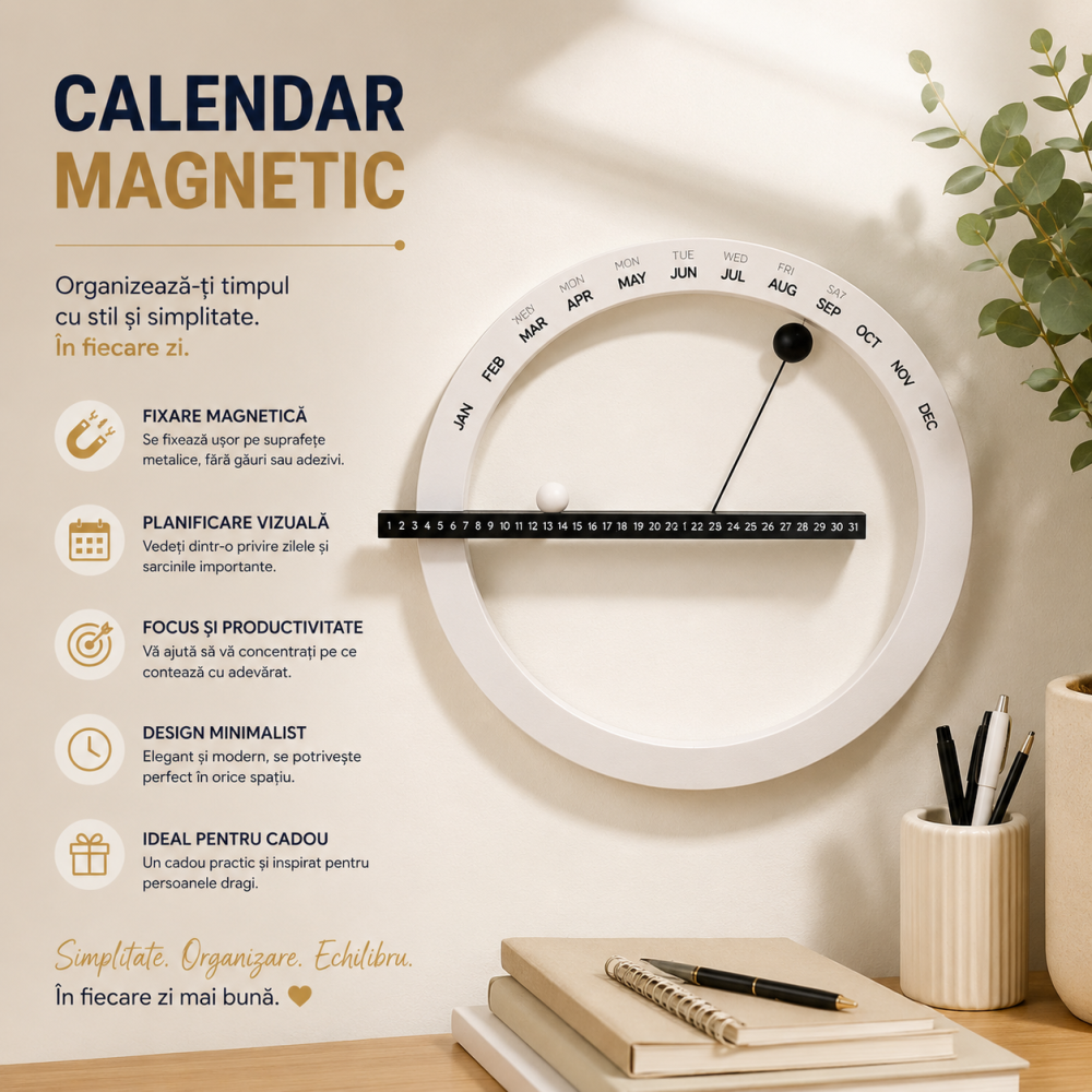 Calendar Magnetic Cerc Perpetuu – Organizare Eleganta si Planificare Vizuala Zilnica [5]
