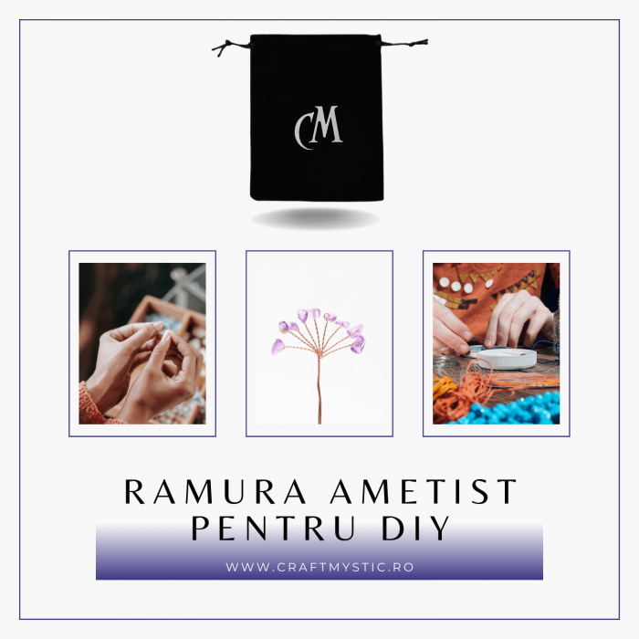Ramurica DIY din Pietre Naturale Ametist (9 Pietricele) [6]