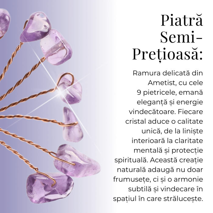Ramurica DIY din Pietre Naturale Ametist (9 Pietricele) [9]