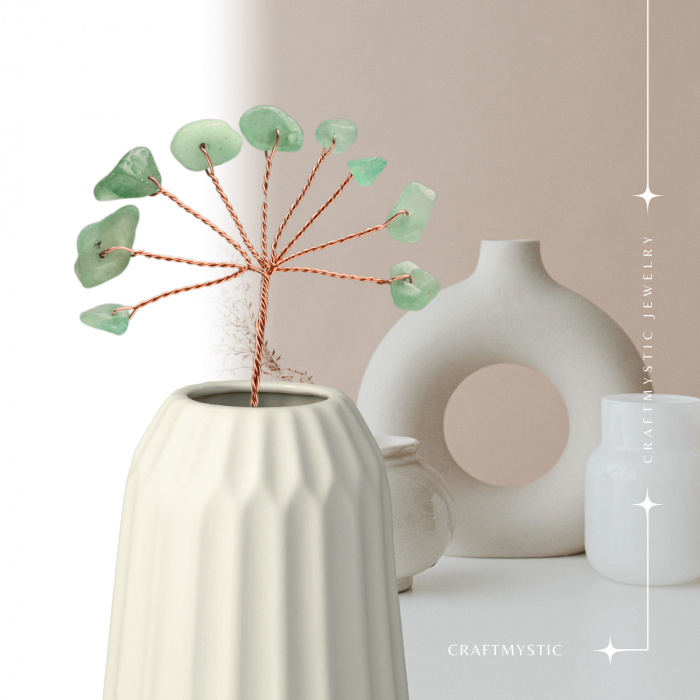 Ramurica Creativă DIY cu Pietre Naturale de Aventurin Verde (9 Pietricele) [3]