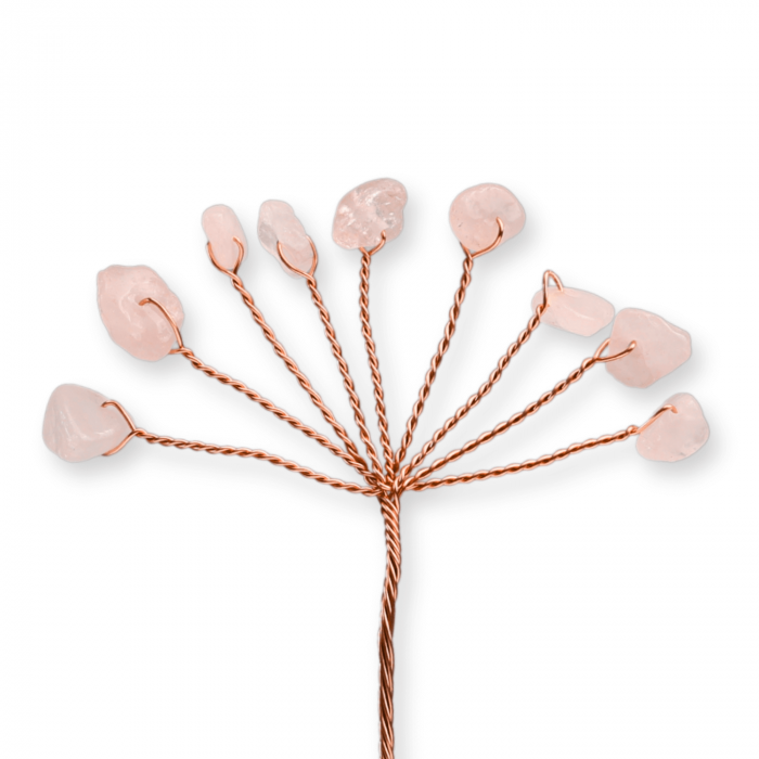 Ramurica Decorativa DIY cu Pietre Naturale Cuart Roz (9 Pietricele) [1]