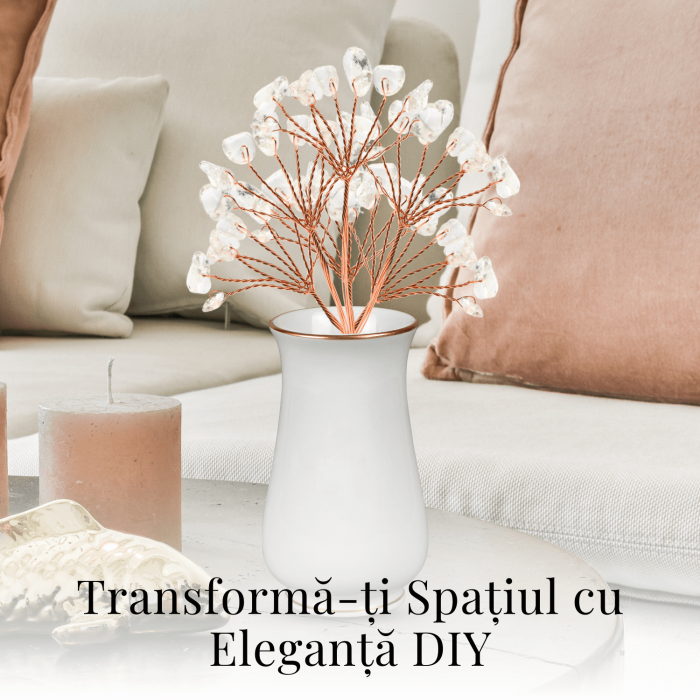 Ramurica DIY din Pietre Naturale Cuart Transparent (9 Pietricele) [6]