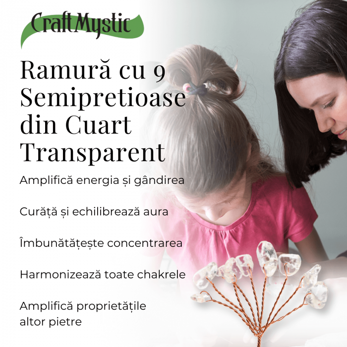 Ramurica DIY din Pietre Naturale Cuart Transparent (9 Pietricele) [10]