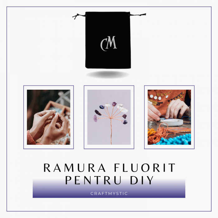Ramurica Creativa DIY cu Pietre Naturale Fluorit (9 Pietricele) [3]