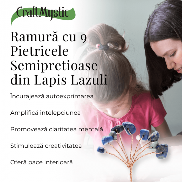 Ramurica DIY din Pietre Naturale Lapis Lazuli (9 Pietricele) [10]