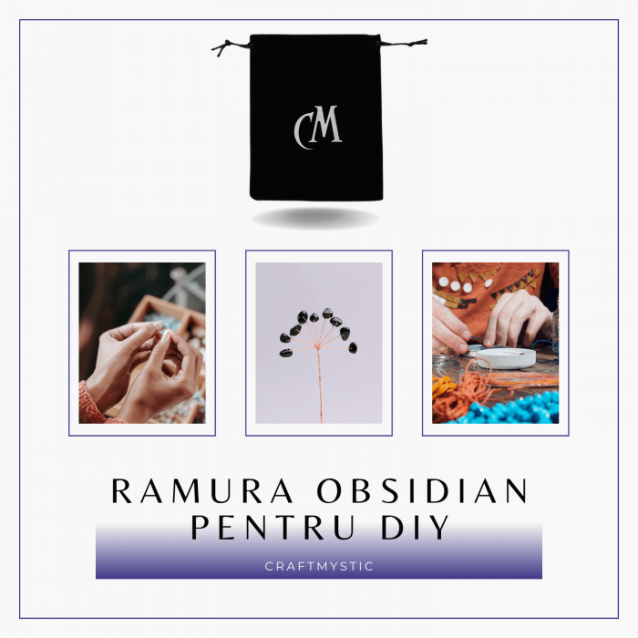 Ramurica DIY cu Pietre Naturale de Obsidian (9 Pietricele) [9]