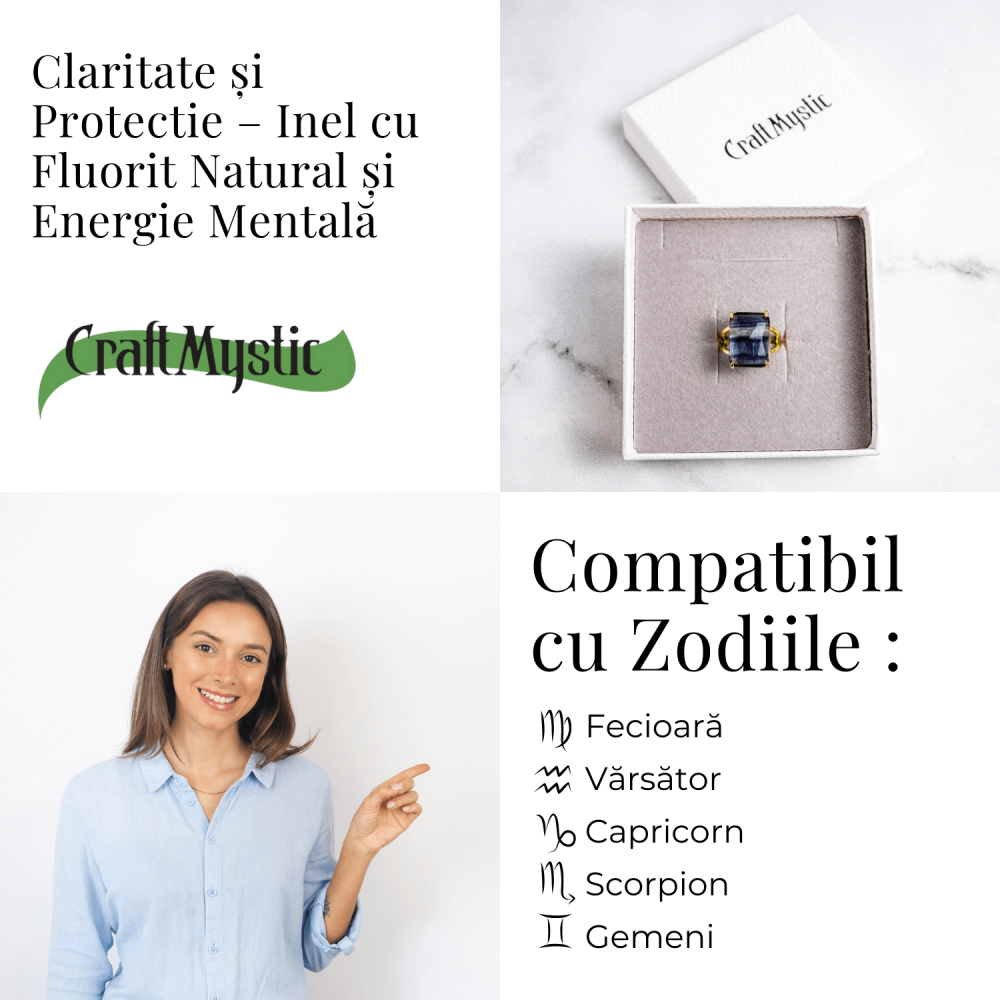 Claritate si Protectie – Inel cu Fluorit Natural si Energie Mentala [5]