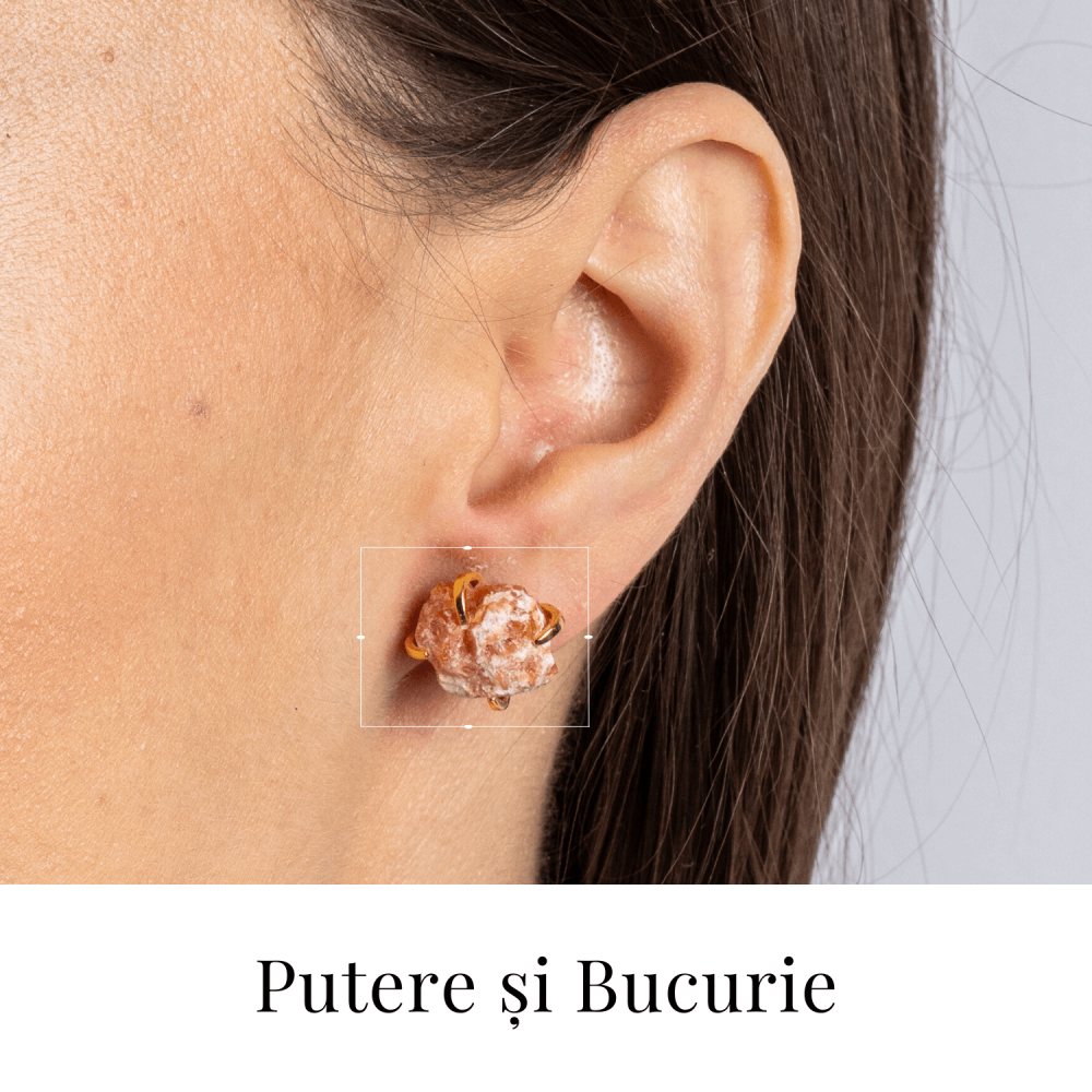 Putere si Bucurie – Cercei cu Reflexe Aurii si Inchidere cu Tija [2]